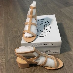 New Steve Madden Luccile T-Strap Sandals Blush 6